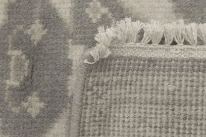 Handmade Muted Taupe Floral Oriental Rug Classic