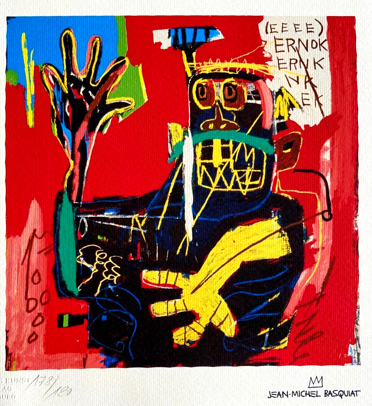 Jean-Michel-Basquiat, Lithograph Coa - Original Signed Numbered In Pencil