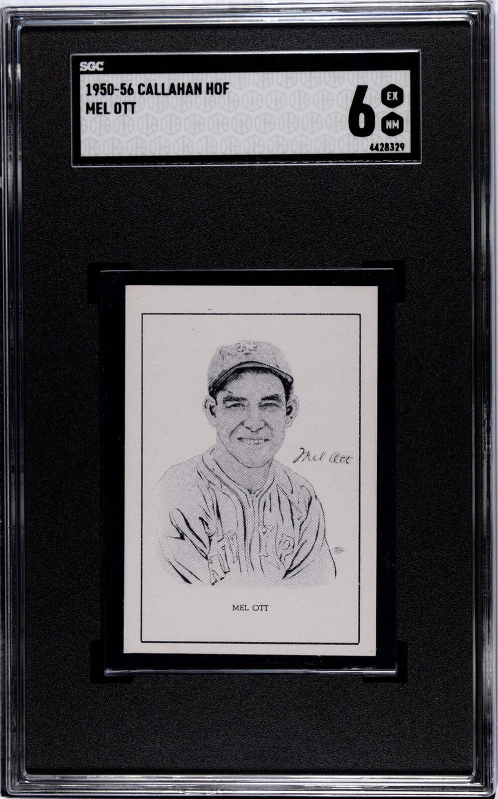 Mel Ott 1950-56 Callahan Hof Sgc 6