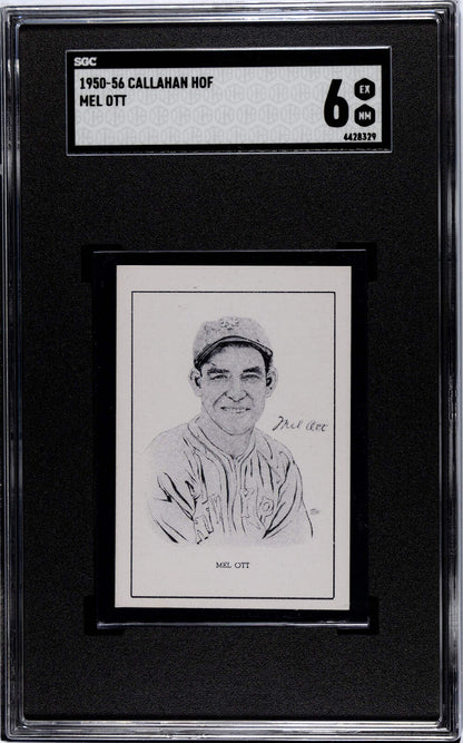 Mel Ott 1950-56 Callahan Hof Sgc 6