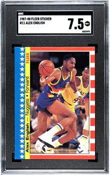 Alex English 1987-88 Fleer Sticker #11 Sgc 7.5