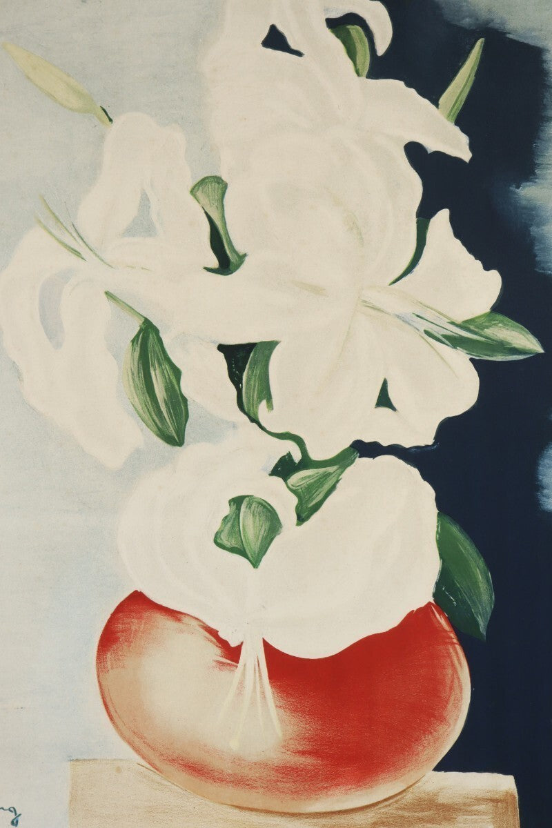 Mois Kisling White Lilies 1952 Limited Lithograph Signed By Jean Kisling Ed
