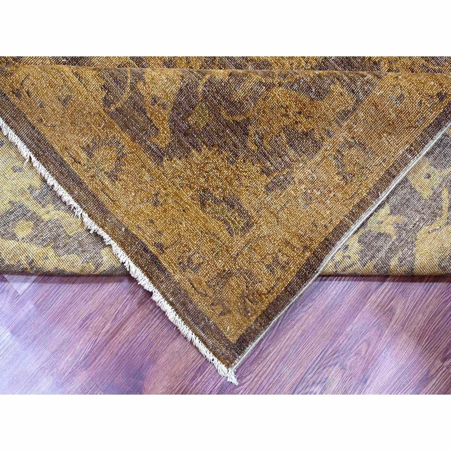 7'10"X10' Brown Peshawar Ziegler Mahal, Design Hand Knotted Pure Wool Rug