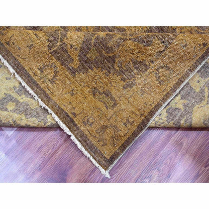 7'10"X10' Brown Peshawar Ziegler Mahal, Design Hand Knotted Pure Wool Rug
