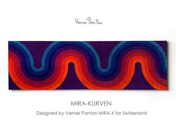 Verner Panton Mira-Kurven Velvet Multi-Color Fabric Board Mid Century 40In