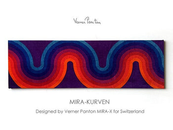 Verner Panton Mira-Kurven Velvet Multi-Color Fabric Board Mid Century 40In
