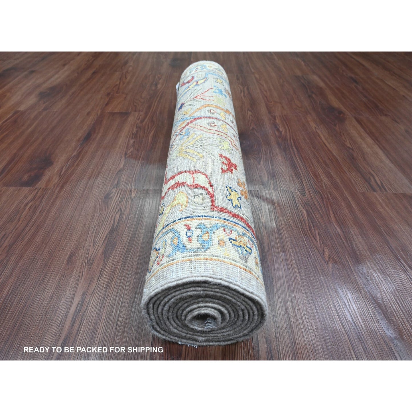 3'X10'10" Gray Bijar Garus Design Hand Knotted Wool Runner Oriental Rug