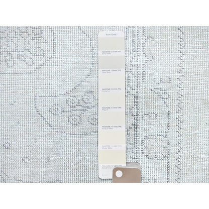 2'2"X5'10" White Fragment Vintage Zoroastrian Tebraz Runner Oriental Rug
