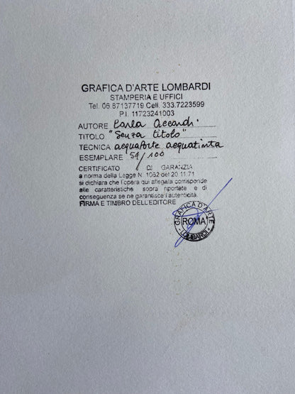 Carla Accardi Aquatint Etching Signed Numbered Published - Piero Dorazio