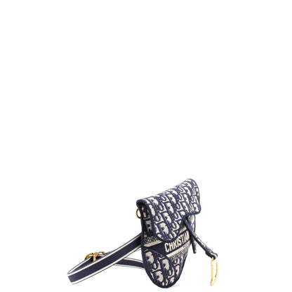 Christian Dior Saddle Belt Bag Logo Embroidered Oblique Canvas
