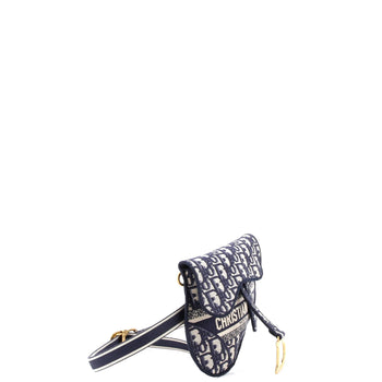 Christian Dior Saddle Belt Bag Logo Embroidered Oblique Canvas