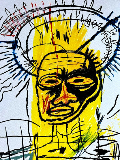 Jean M Basquiat Lithograph "Santo" Coa Signed Numbered By Hand