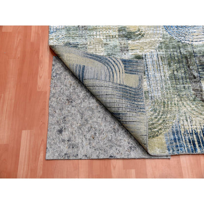 6'X9' The Intertwined Passage Hand Knotted Silk With Textured Wool Rug