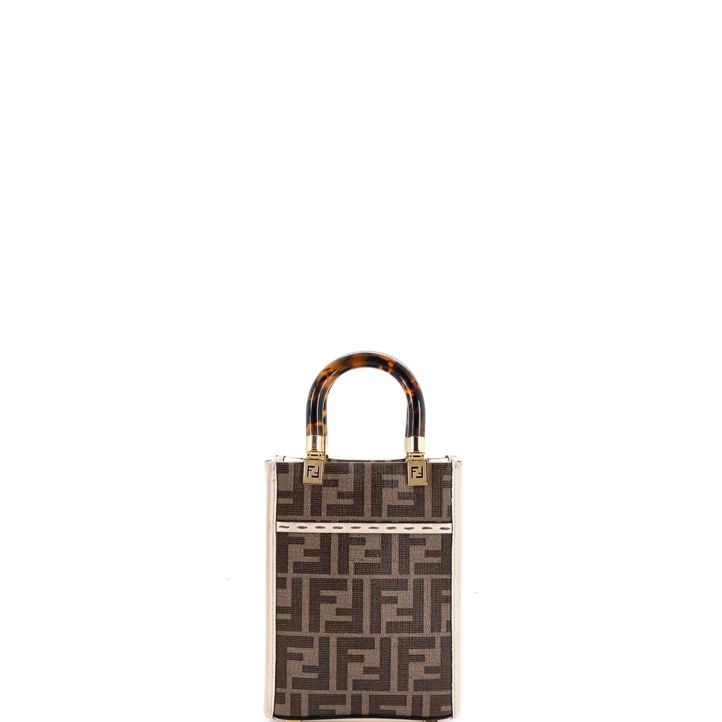 Fendi Sunshine Shopper Tote Printed Zucca Coated Canvas Mini