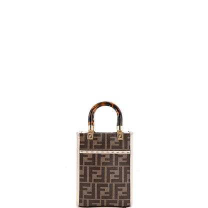 Fendi Sunshine Shopper Tote Printed Zucca Coated Canvas Mini