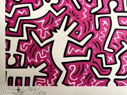 Keith Haring Lithograph From A Painting