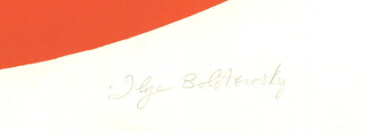 Ilya Bolotowsky Orange Tondo Signed " Serigraph Contemporary