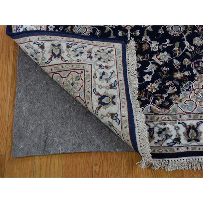 3'X18' Blue Pure Wool 250 Kpsi Nain Xl Runner Hand Knotted Oriental Rug
