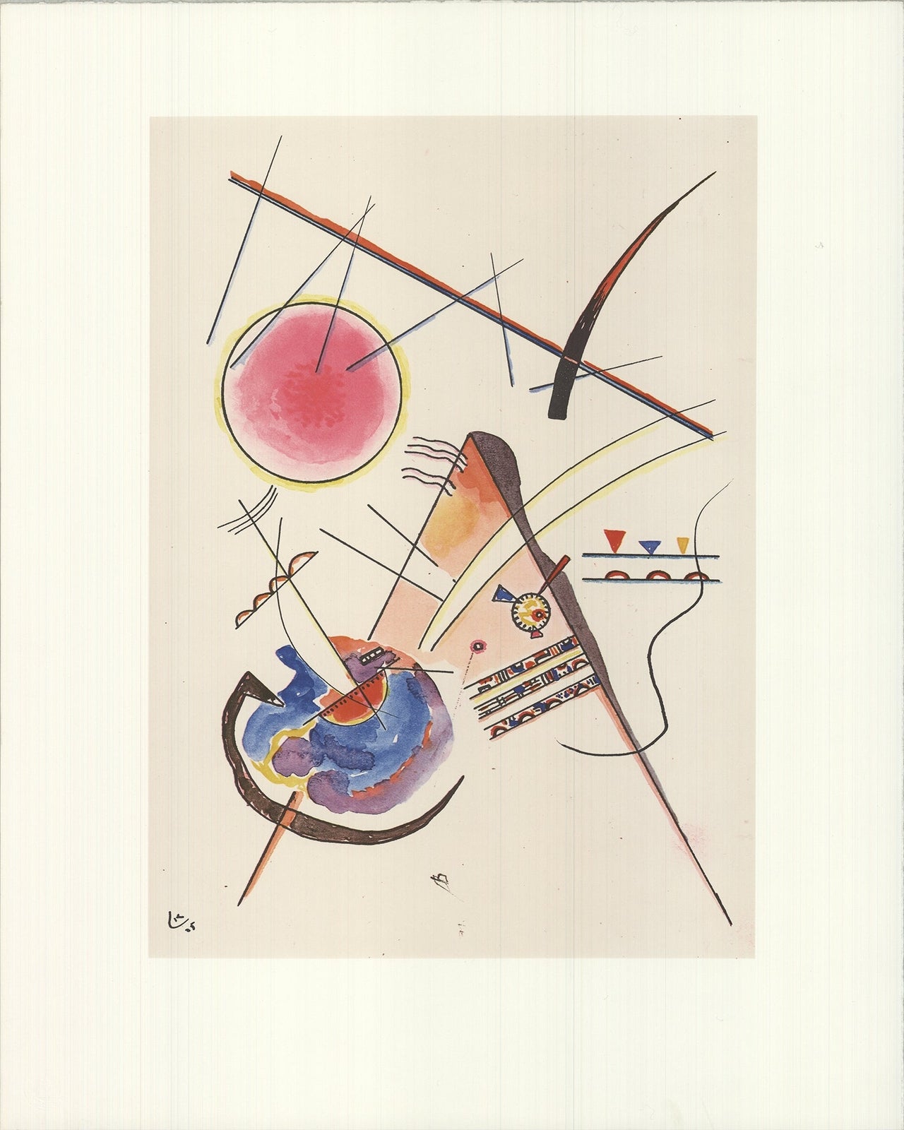 Wassily Kandinsky Watercolor From The Hess Guest Book " Offset Lit