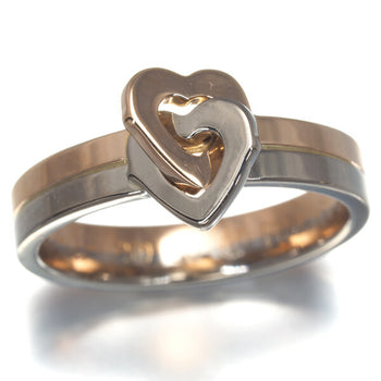 Cartier Ring Double Heart Bicolor Eu50 18K 750 Yellow White Gold