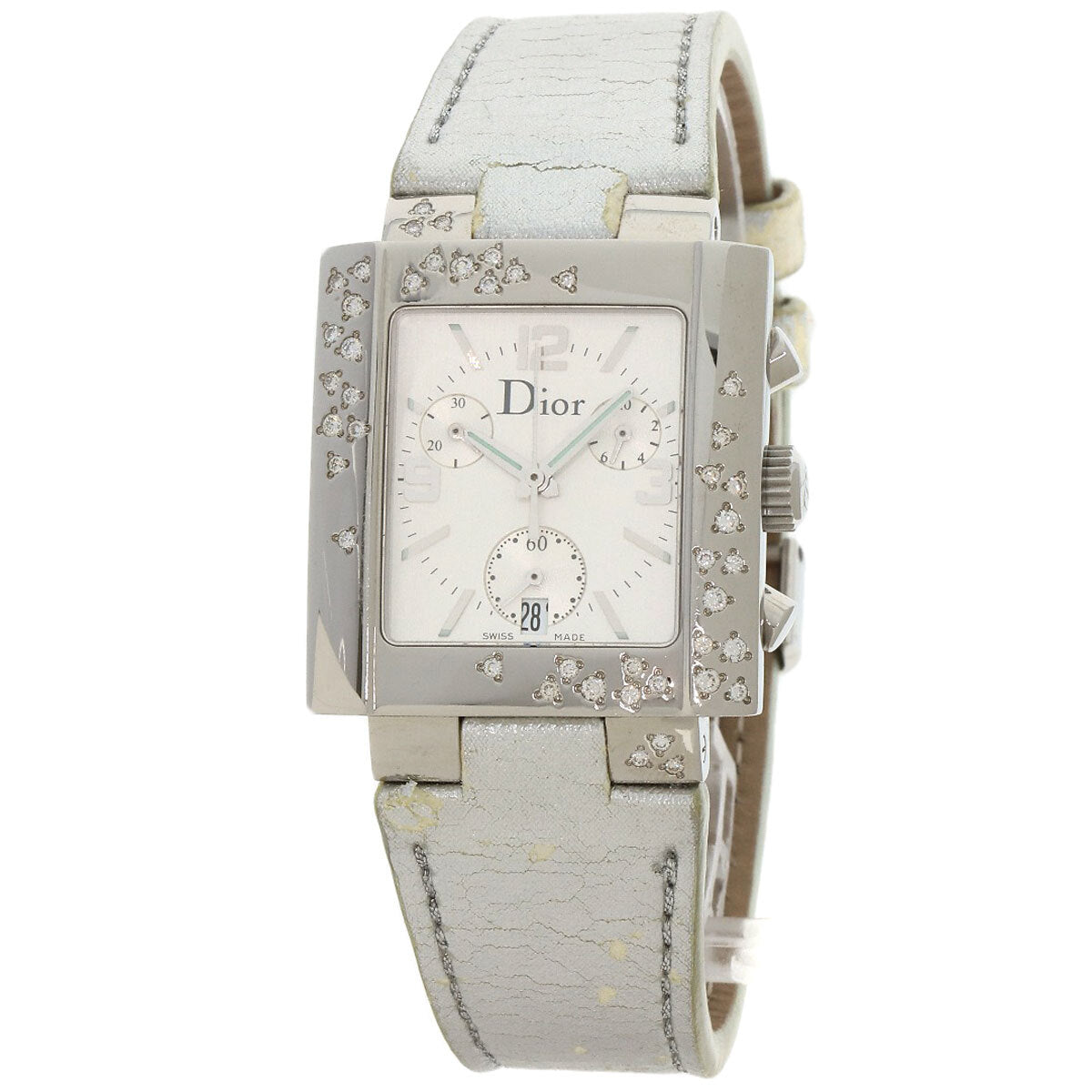 Christian Dior Riva Sparkling Chronograph Watches D81-101 Stainless Steel/Le...