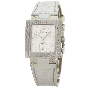 Christian Dior Riva Sparkling Chronograph Watches D81-101 Stainless Steel/Le...