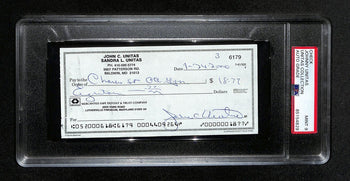 Johnny Unitas Hof Signed/Auto 2000 Bank Check