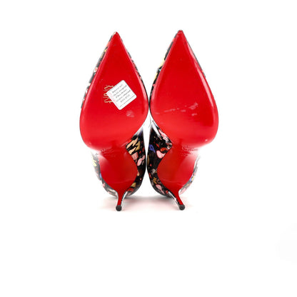 Christian Louboutin Women'S Hot Chick Pumps Printed Patent 100