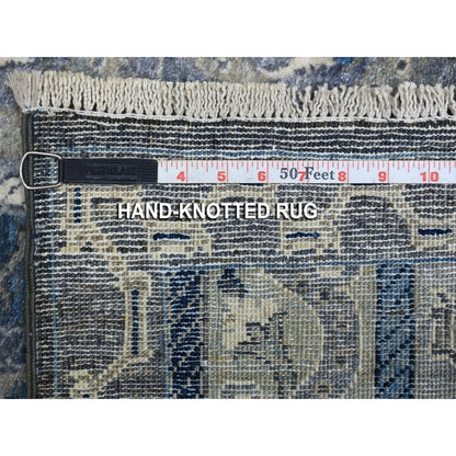 2'6"X9'7" Hand Knotted Gray Super Kazak With Shawl Design Wool Runner Rug