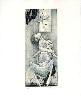 Alphonse Inoue Etching Hand-Colored Limited 7/30 Signed Japanese Art Copperplate