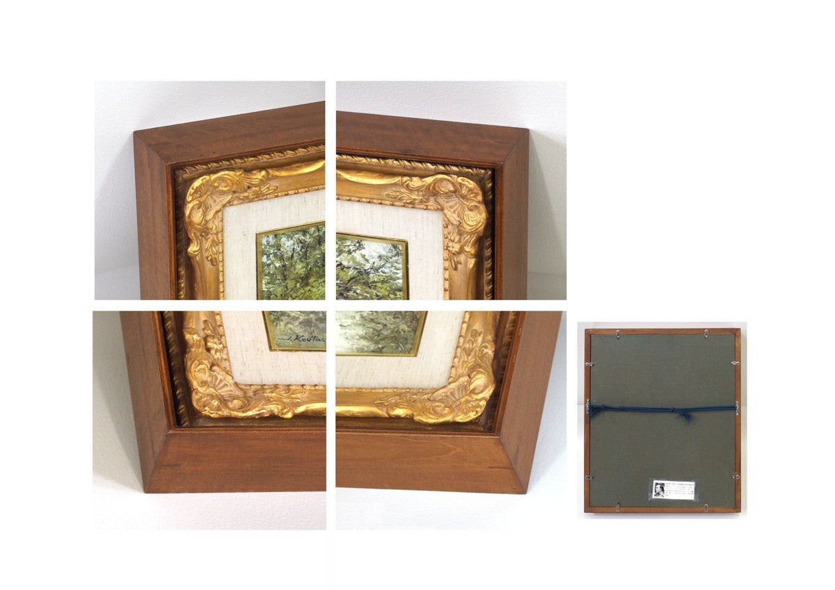 Impressionism Joseph Koutachy Oil Painting "Forest Pond" Signed Landscape France