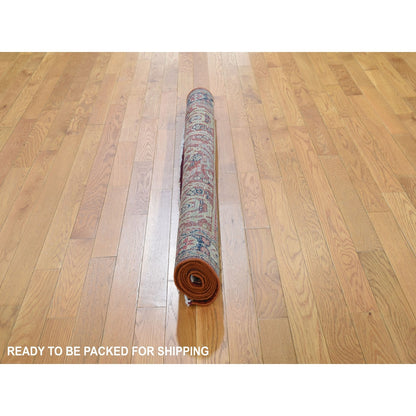 4'1"X6'7" Red Antique Mahal Exc Condition Fine Hand Knotted Oriental Rug