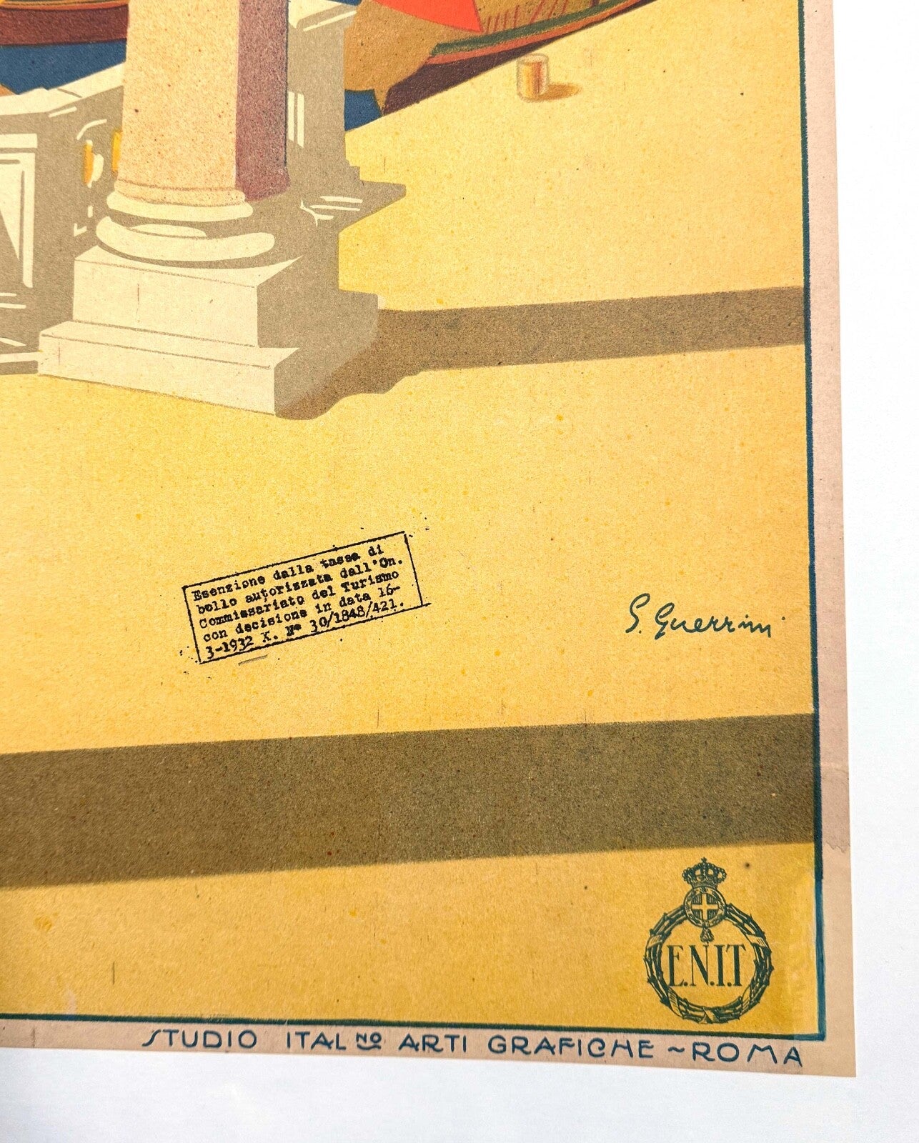 Italian Travel Poster Cesenatico By Guerrini 1927 Original Riviera Adriatica