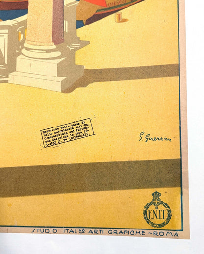 Italian Travel Poster Cesenatico By Guerrini 1927 Original Riviera Adriatica