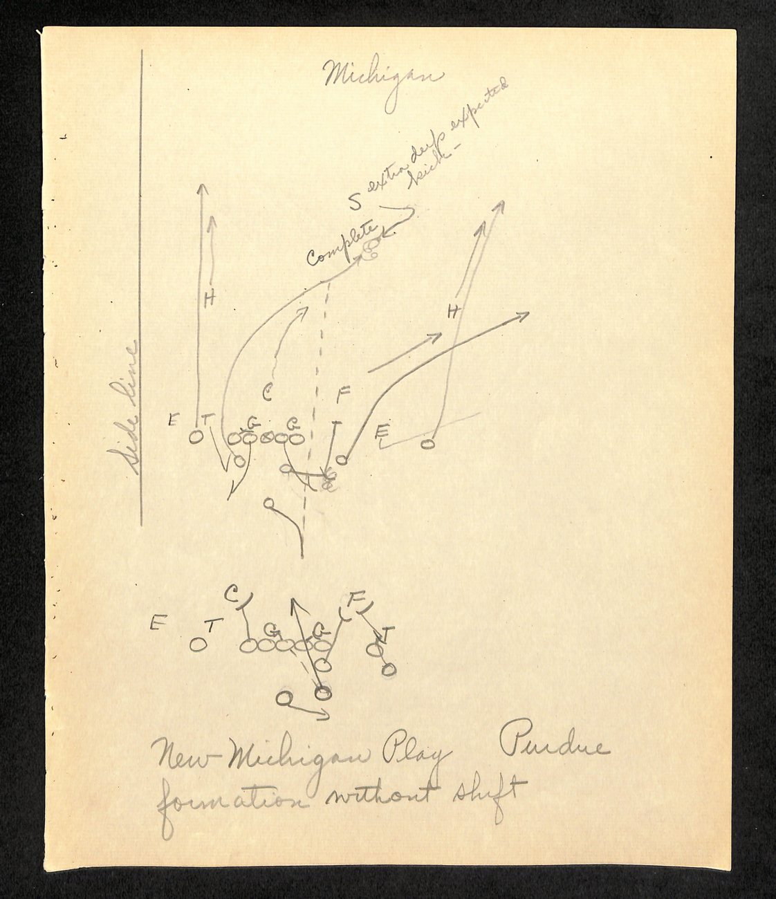 Amos Alonzo Stagg Hof 1932 Handwritten Playbook Page Very Rare Jsa 185584