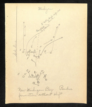 Amos Alonzo Stagg Hof 1932 Handwritten Playbook Page Very Rare Jsa 185584