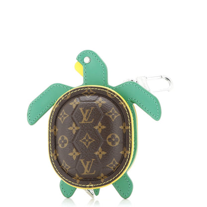 Louis Vuitton Turtle Pouch Bag Charm Monogram Canvas With Leather