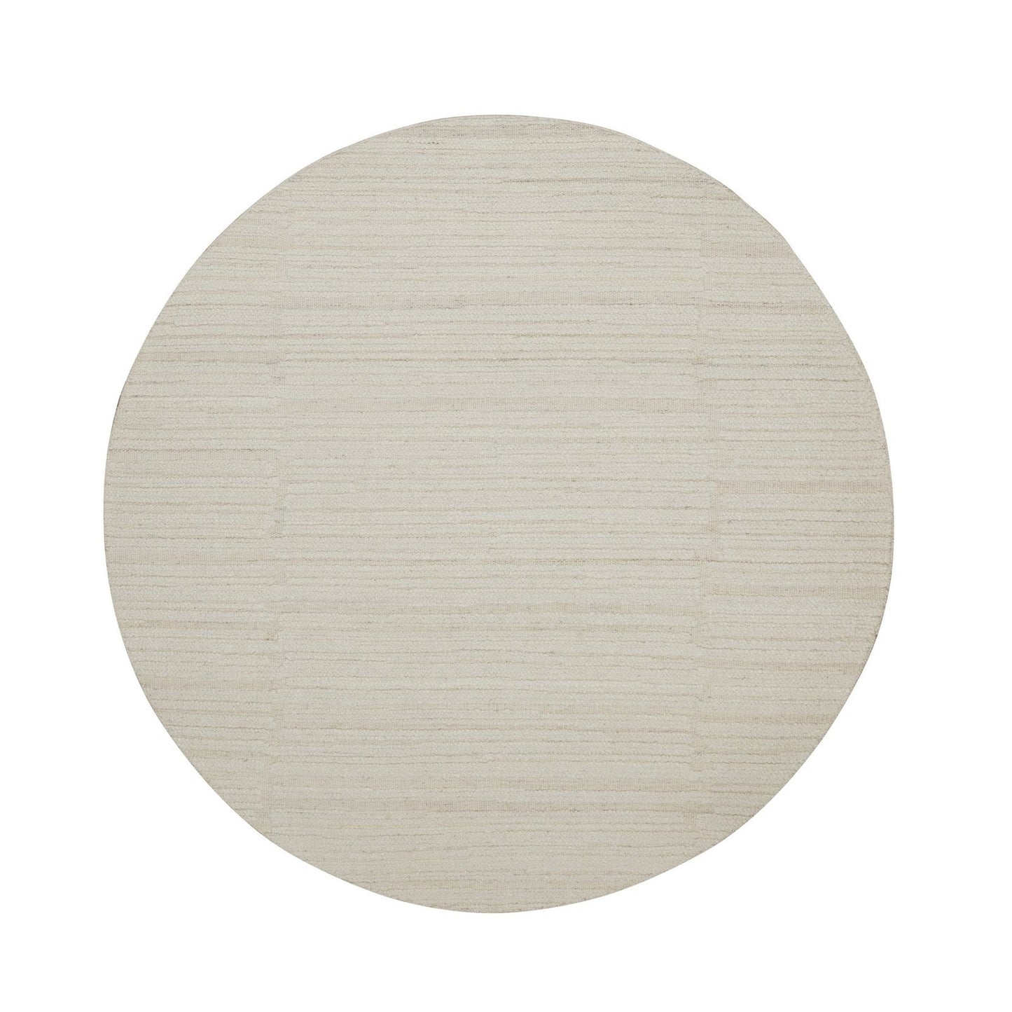 Hand knotted ivory wool with modern tone on tone textured round