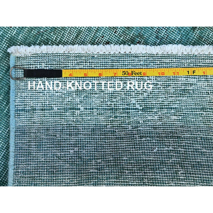 2'3"X6'1" Blue Overdyed Vintage Zoroastrian Hand Knotted Wool Runner Rug