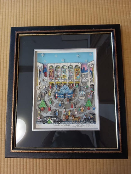 Charles Fazzino FA-46 Winter At The Met Edition Autographed Framed