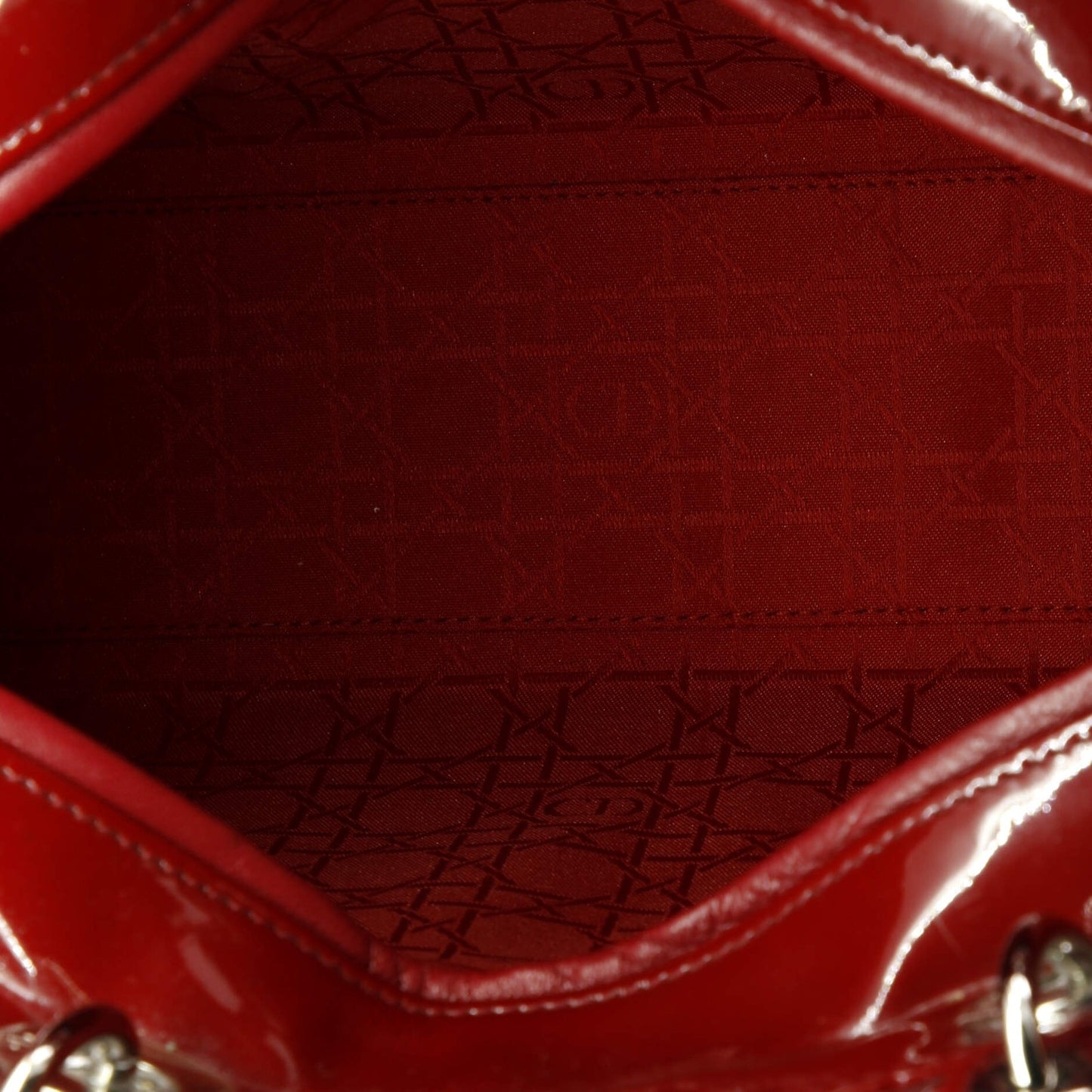 Christian Dior Lady Dior Bag Cannage Quilt Patent Large