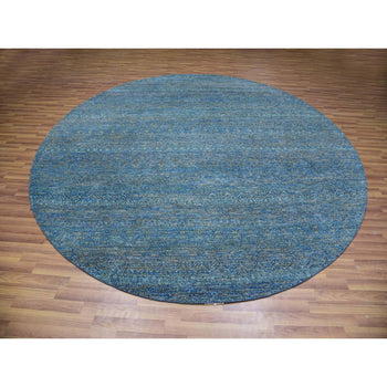 10'X10' Green 100% Wool Hand Knotted Kohinoor Herrita Round Oriental Rug