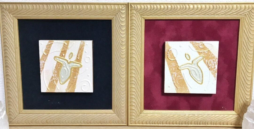 Andy Lakey - Love Angels Pink & Green Original Textured Painting On Wood Signed