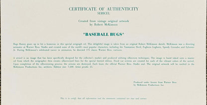 Mickey Mantle Reggie Jackson Signed "Baseball Bugs" Sericel Warner Bros Co. 1992