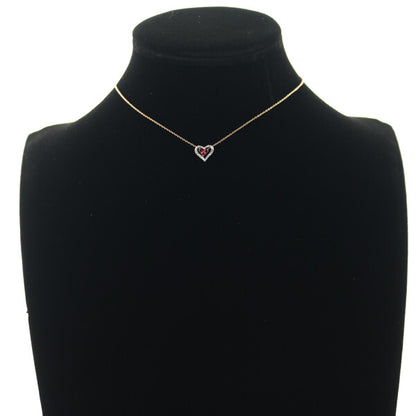Star Jewelry Necklace Mysterious Heart Ruby 0.18Ct 2Way 18K Wg/Rg