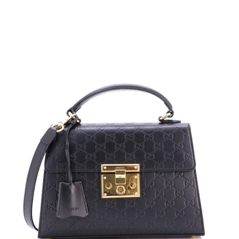 Gucci Padlock Top Handle Bag Guccissima Leather Small