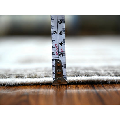 4'X11'8" Taupe Brown Hand Knotted Wool Fine Peshawar Runner Oriental Rug