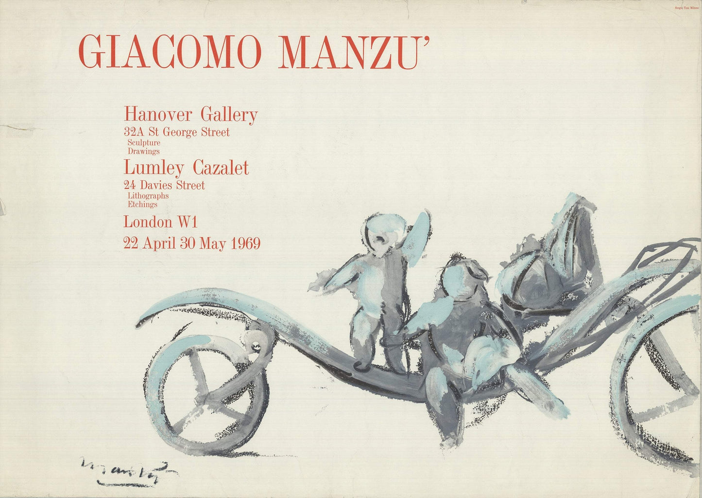 Giacomo Manzu Hanover Gallery " Lithograph