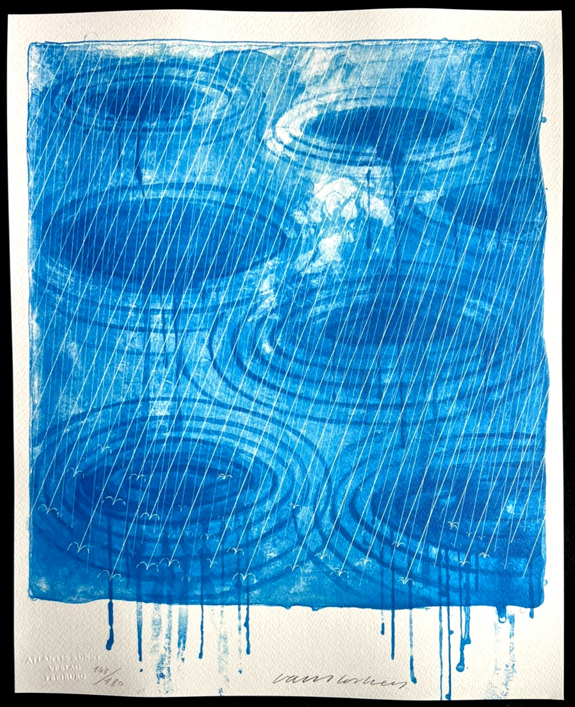 David Hockney Lithograph 'Rain' (Numbered)