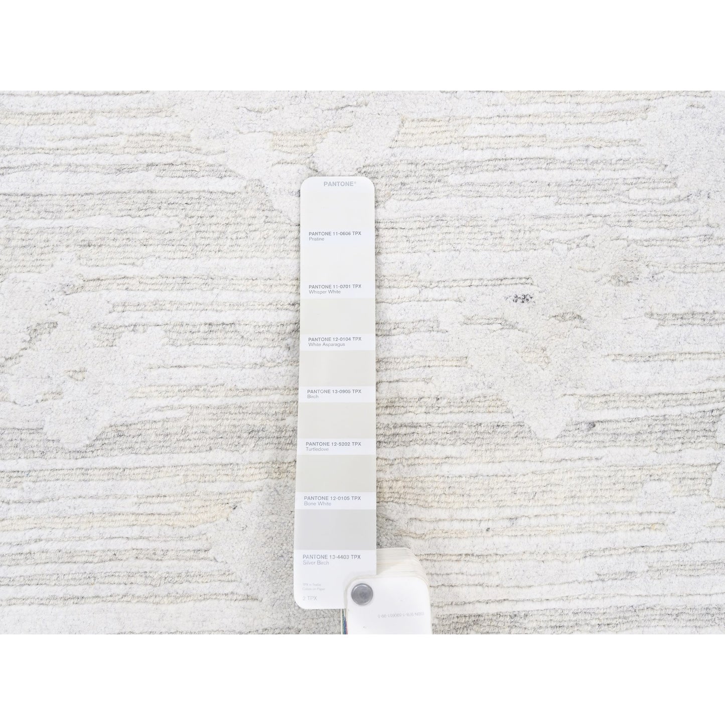 2'6"X12' Ivory Hand Spun Undyed Pure Wool Modern Hand Knotted Runner Rug